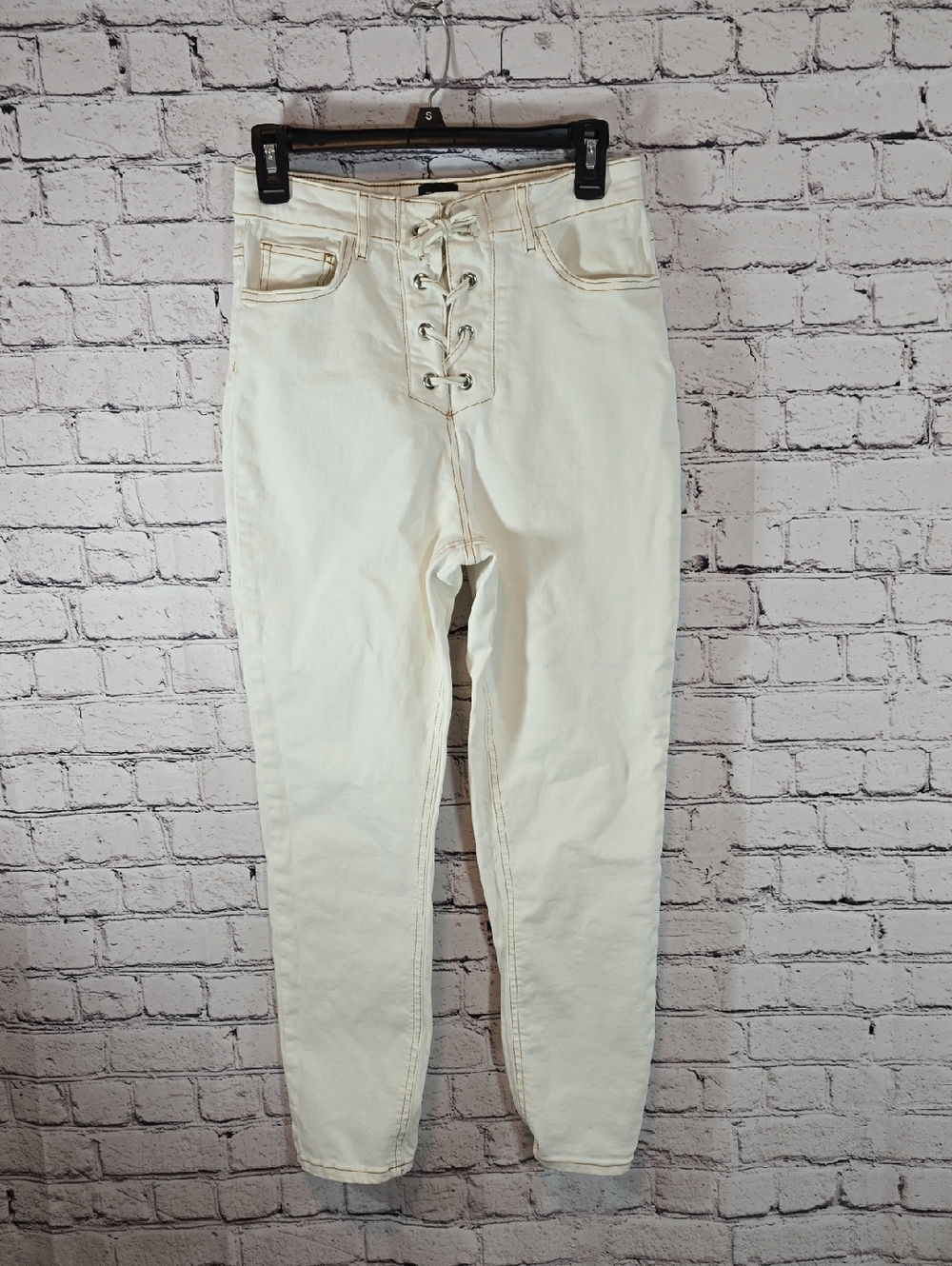 BDG Urban Outfitters High-Rise Lace-Up Cream Jeans Size 29